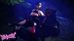 10_seconds 1monster 3d anal animated anthro anthro_dominating_human anthro_penetrating anthro_penetrating_human big_penis black_fur blue_eyes blue_hair canine canine_on_human canine_penis cum female forest grunting holding_legs holding_waist human_female human_penetrated jinx_(arcane) jinx_(league_of_legends) knot league_of_legends light_skin male male_anthro/female_human moaning_in_pleasure monster_on_female pants_down red_eyes red_rocket riot_games size_difference sound source_filmmaker tagme tongue_out top_up twintails twistedraven used_like_a_pocket_pussy used_like_a_toy video werewolf wet