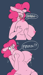 2015 anthro anthrofied big_breasts breast_sucking breasts closed_eyes clothing earth_pony equine female friendship_is_magic hair hand_on_breast hi_res holding_breast horse huge_breasts hugtastic_pinkie_pie lactation looking_at_viewer mammal milk my_little_pony navel nipples open_mouth pinkie_pie_(mlp) pony self_breast_sucking self_suckle simple_background solo somescrub straight_hair sucking thong tongue underwear