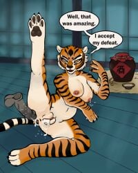 alcoholic_drink breasts cum dwarf_lover female furry kung_fu_panda master_tigress vaginal_penetration wet_body