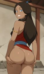 1girls ai_generated ass avatar_the_last_airbender female female_only katara solo tease western_air_temple