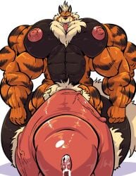 anthro arcanine balls bara barazoku bobert boner canine erection furry hyper hyper_balls hyper_penis male male_only muscles muscular nintendo nude penis pokemon solo solo_male
