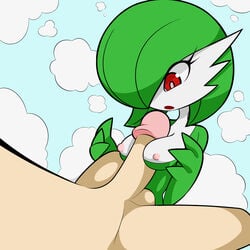 1boy 1girls aliasing areolae big_penis breasts duo exed_eyes faceless_male female female_gardevoir fenix31_(artist) gardevoir hair human interspecies male male_human mammal nintendo nipples nude open_mouth paizuri penis pokemon pokemon_(species) pokemon_rse pokemorph pokephilia red_eyes sex straight testicles video_games