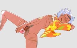 cuntboy depriviolent dildo dildo_in_pussy intersex partially_clothed rick_and_morty rick_sanchez self_harm_scars transmasc
