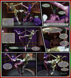 alexstrasza blood_elf comic comic_page comic_panel dancing dancing_pole draenei female ferlynn futanari horsecock horsecock_futa horsecock_on_humanoid naienna night_elf page_3 strip_club text text_bubble world_of_warcraft ysera