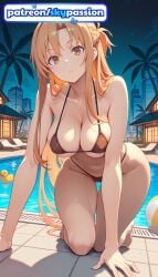 1girls 2026 ai_assisted ai_generated anime asuna_(sao) ball beach beachball bikini bird boobs breasts bust hi_res high_quality high_resolution highres long_hair patreon patreon_username pool rubber_duck skypassion stable_diffusion swimsuit sword_art_online sword_art_online:_alicization tits watermark yuuki_asuna