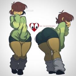 ambiguous_gender androgynous deltarune kris_(deltarune) nervous nonbinary sayasushiswag soul_(deltarune) tagme thick_thighs