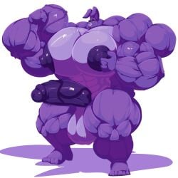 anthro balls bara barazoku bobert boner bonnie_(fnaf) bunny erection five_nights_at_freddy's flexing furry hyper hyper_balls hyper_penis male male_only muscles muscular nude penis rabbit solo solo_male