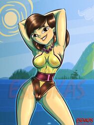 erect_nipples esenkas female sky_(tdi) solo swimsuit total_drama:_pahkitew_island total_drama_island