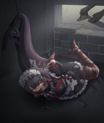 bdsm bondage commission ellen_joe gag maid shibari short_hair zenless_zone_zero