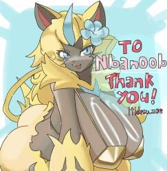 aurora_(nbanoob) big_breasts bikini breasts cleavage female furry huge_breasts itidesu_zoe pokemon pokemon_(species) tagme thick_thighs wide_hips zeraora