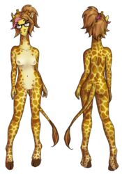 10s 2016 anthro ass celine_louison female giraffe kittyjar mammal pussy rear_view solo