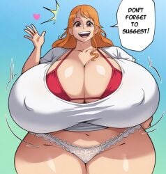 ai_generated bittercream gigantic_breasts nami_(one_piece) one_piece