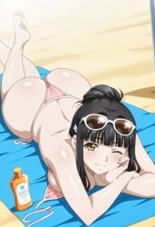 1girls accurate_art_style adjusting_hair ai_generated almost_naked alternate_hairstyle anime_style ara_ara arm_behind_head arm_under_breasts barely_clothed beach beach_towel beach_umbrella big_breasts bikini black_hair blunt_bangs blush breasts brown_eyes busty child_bearing_hips cleavage earrings ebihara_urara facing_viewer female female_focus female_only flirting flirting_with_viewer front_view functionally_nude functionally_nude_female gentle_smile hair_bun hair_intakes half-closed_eyes hime_cut hot_spring hourglass_figure hourglass_figured_female huge_breasts inviting_to_sex jewelry large_breasts long_hair looking_at_viewer mature mature_female milf mostly_nude motherly narrowed_eyes night ocean outdoors pinup presenting presenting_breasts relaxing rin_x_sen rin_x_sen_+_ran_-_sem_cross_mix sand seaside seducing seduction seductive seductive_body seductive_eyes seductive_gaze seductive_look seductive_mouth seductive_pose seductive_smile sexy sexy_body sexy_pose sidelocks single_hair_bun slim_waist solo starry_sky stud_earrings sunbathing sunglasses sunglasses_on_head sunscreen swimsuit thick_thighs thighs tied_hair towel umbrella untied_bikini upper_body very_long_hair voluptuous voluptuous_female water white_skin wide_hips wink
