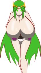 breasts female green_eyes green_hair huge_breasts kid_icarus kid_icarus_uprising long_hair nintendo palutena panties s3_studios solo