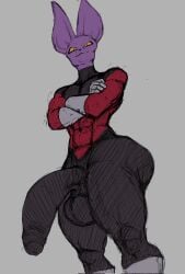 anthro balls big_balls big_penis bodysuit costume dragon_ball dragon_ball_super dyspo flaccid male male_only penis solo solo_male tenacitrus