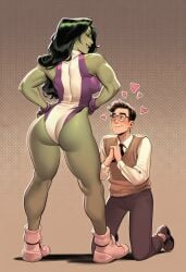 1boy 1boy1girl 1girls ai_generated big_ass big_breasts bigger_female breasts curvaceous curvy curvy_figure digital_media_(artwork) female giantess green-skinned_female green_body green_hair green_skin height_difference hips hourglass_figure huge_ass huge_breasts hulk_(series) jennifer_walters large_ass large_breasts large_female larger_female legs light-skinned_male light_skin macro macro_female male male/female marvel marvel_comics mature mature_female mini_giantess peter_parker phophopho she-hulk size_difference slim_waist spider-man spider-man_(series) straight tall tall_female taller_female taller_girl thick thick_hips thick_legs thick_thighs thighs voluptuous waist wide_hips