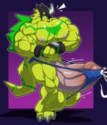 anthro balls bara barazoku bobert boner bulkmon cum digimon erection flexing hyper hyper_balls hyper_penis male male_only muscles muscular orgasm penis scalie solo solo_male