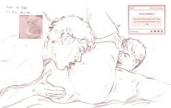 2boys felching gay heated_rivalry holding_legs ilya_rozanov licking_cum on_bed rimming shane_hollander