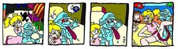 4koma cataquack comic cunnilingus licking_pussy long_tongue mario mario_(series) mex nintendo oral princess_peach shadow_mario straight_hair super_mario_sunshine tongue