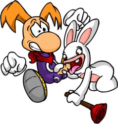 blonde blonde_hair fiz_(artist) male penis rabbid rabbit raving_rabbids rayman rayman_(series) red_eyes tongue tongue_out ubisoft