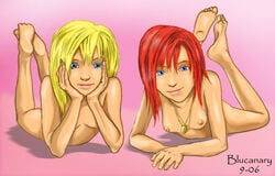 barefoot blucanary disney feet kairi kingdom_hearts namine nipples nude soles square_enix tagme