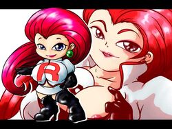 a-c_(adobel57) breasts chibi clothes color female female_only front_view human human_only jessie_(pokemon) nintendo poke_ball pokemon solo tagme team_rocket