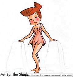 female female_only hanna-barbera human solo tagme the_flintstones the_shark wilma_flintstone