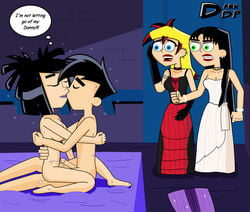 1boy 3girls breasts danny_fenton danny_phantom darkdp female goth human male nickelodeon paulina_sanchez sam_manson star_(danny_phantom) straight straight_hair