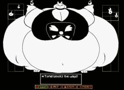 1girls adansin animated anthro ass belly belly_overhang black_and_white breasts cleavage fat female female_focus female_only fire flame furry goat goat_horns hips hyper hyper_ass hyper_breasts large_ass large_breasts milf mother obese obese_female overweight overweight_female stomach thick_thighs thighs toriel undertale undertale_(series) weight_gain wide_hips