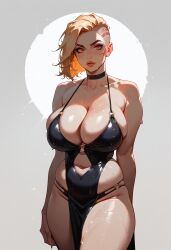 blonde_hair choker female large_breasts tagme