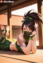 1girls ai_generated akali aliusnext ass big_ass big_breasts black_hair breasts breasts feet feet_focus feet_together feet_up female foot_fetish foot_focus footwear hi_res high_quality high_resolution highres huge_ass league_of_legends league_of_legends:_wild_rift long_hair ninja patreon red_eyes soles stirrup_legwear sweat thick thick_ass thick_legs thick_thighs veil