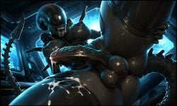 ai_generated alien alien_(franchise) alien_humanoid cum futanari xenomorph