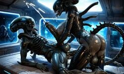 ai_generated alien alien_(franchise) anal anal_sex cum cum_in_ass futa_on_male futanari xenomorph