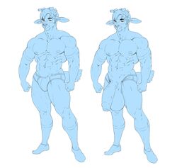 2016 abs anthro antlers balls biceps big_balls blue_and_white boosterpang boosterpang_(character) briefs cervine clothed clothing deer flaccid front_view hair horn huge_balls humanoid_penis hyper hyper_balls hyper_penis looking_at_viewer male male_only mammal monochrome muscular muscular_male nipples pecs penis simple_background smile solo standing uncut underwear vein veiny_penis white_background