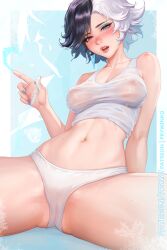 breasts breasts breasts clothed luna_snow marvel marvel_rivals nipples prywinko thighs transparent_clothing