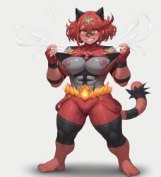 ai_generated crossover female female_only fusion incineroar muscles pokemon pyra_(xenoblade) xenoblade_(series)