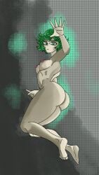 ass breasts cwright feet flying green_eyes green_hair huge_ass huge_thighs naked naked_female pink_nipples tatsumaki