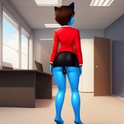 ai_generated crossdressing femboy gumball_watterson male male_focus male_only office solo tagme the_amazing_world_of_gumball