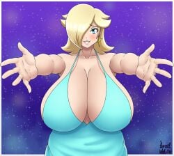 1female 1girl 1milf 1woman arms_open arms_out arms_wide artist_signature azraelwebster big_breasts big_titties blonde_female blonde_hair blue_eyes blushing blushing_at_viewer blushing_female cute cute_girl deviantart deviantart_link deviantart_url earrings huge_boobs huge_breasts im_too_fucking_lazy_to_tag_it_right_now lipstick looking_at_viewer mario_(series) mario_tennis massive_boobs massive_breasts massive_tits milf nintendo offering_hug offering_to_another offering_to_viewer pale-skinned_female princess_rosalina smiling_at_viewer space_background star_earrings super_mario_3d_world super_mario_galaxy super_mario_odyssey