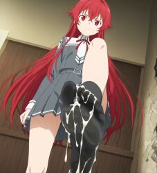 ai_generated cum_in_feet cum_in_sock cum_on_feet cum_on_foot cum_on_socks feet feet_focus female foot_fetish foot_focus footjob red_eyes red_hair sockjob soles sword_art_online tiese_shtolienen toes