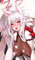 1boy 1girls 3_toes ahe_gao all_fours amber_eyes animal_ears ara_haan areola big_ass big_breasts blush breasts brown_eyes claws close-up clothed clothed_female_nude_male covered_nipples doggy_style drooling elsword eyelashes female fox_ears from_behind full-face_blush furry grey_background grimgrim hand_on_shoulder hanging_breasts heart heavy_breathing highres implied_sex interspecies large_breasts long_ears long_hair looking_at_viewer motion_lines nipples on_top open_mouth orange_eyes paws penis red_fur ripped_clothing rolling_eyes saliva solo_focus straight teeth tongue tongue_out torn_clothes transformation wet white_fur white_hair wide_hips zoophilia