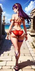 ai_generated ass ass athena_asamiya bikini long_hair the_king_of_fighters tushy