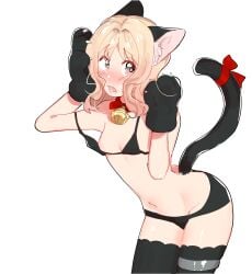 bell_collar breasts cat_ears cat_tail diabolik_lovers komori_yui small_breasts