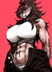 being_targeted_by_hyena-chan buff haibara_enako muscular_female zyugoya