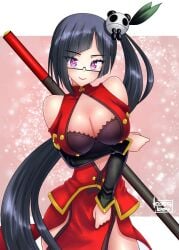 1girls artist_request asian asian_female blazblue breasts fully_clothed litchi_faye_ling looking_at_viewer tagem tagme