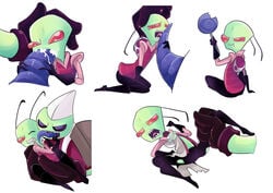 alien angry antennaecoat confusion cum forced gloves invader_zim irken kissing licking male mammal oral penis smooth_skin tongue tongue_out undressing yaoi zim
