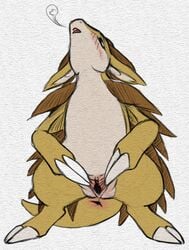 anus clitoris female feral inviting looking_up mammal nintendo open_mouth panting pencil_(artwork) pokemon pokemon_(species) presenting presenting_pussy pussy python13rp sandslash simple_background solo spread_pussy spreading standing traditional_media_(artwork) video_games white_background yaroul