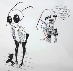 alien angry antennae clothing coat confusion cum gloves invader_zim irken male mammal oral penis smooth_skin tongue undressing yaoi zim