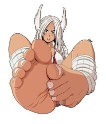 2d barefoot boku_no_hero_academia bunny_ears bunny_girl byzuko dark-skinned_female feet feet_focus feet_together female foot_fetish foot_focus full_color gyaru leg_warmers legwear mirko mirko_feet miruko my_hero_academia no_penetration rumi_usagiyama school_uniform schoolgirl soles solo solo_female tanned tanned_female tanned_skin toes toes_scrunch white_thighhighs white_toes