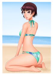 ass atlus female female_only makoto_niijima persona persona_5 rrl0215 sideboob solo swimsuit